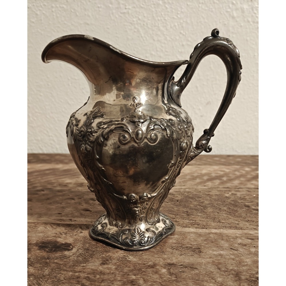 Antique American Silver Plate Ornate Creamer